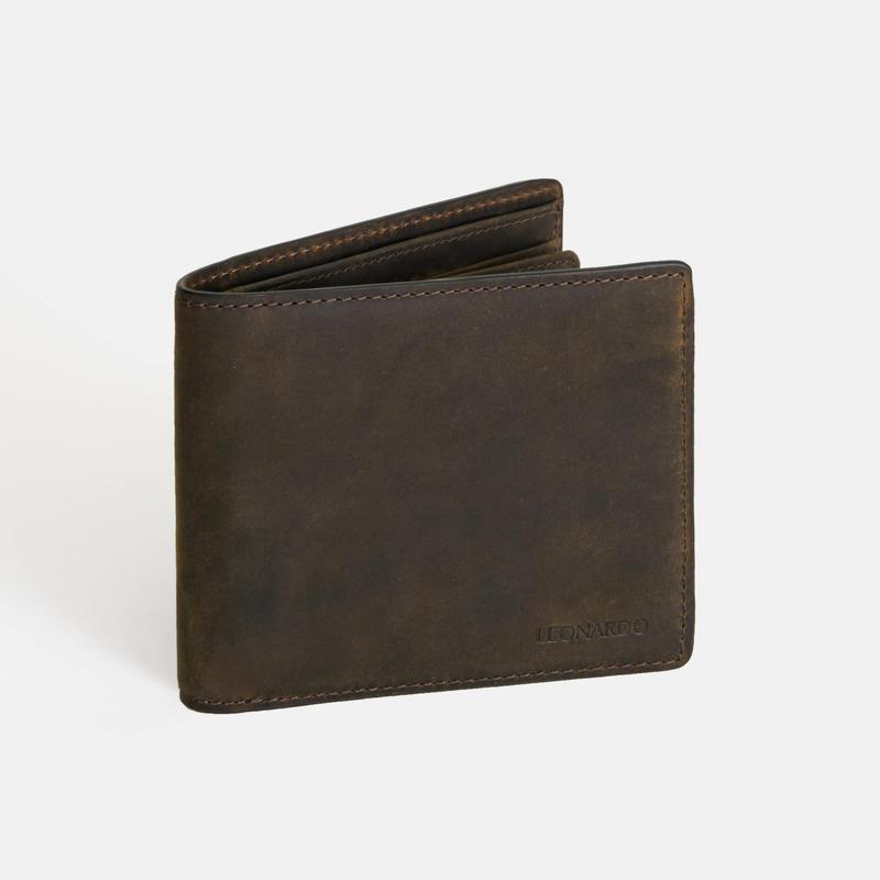 Ví Nam gập đôi Amber chất liệu Sáp cao cấp bền bỉ mềm mại - LEONARDO