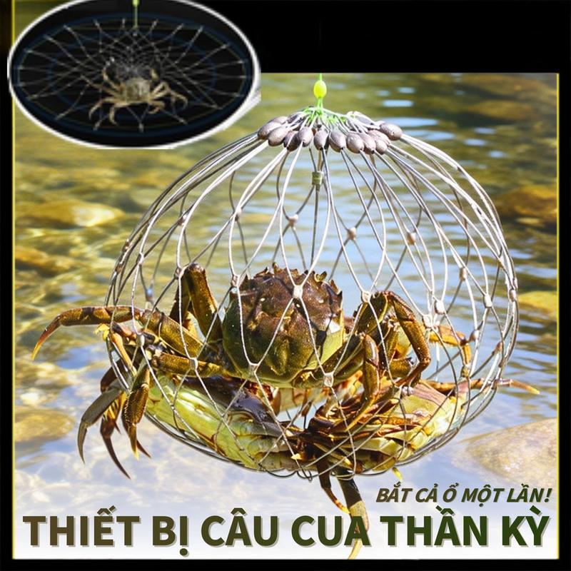Lồng Bẫy Cua & Cá Tự Động Cao Cấp - Thiết Kế Đóng/Mở Thông Minh, Dây Thép Không…