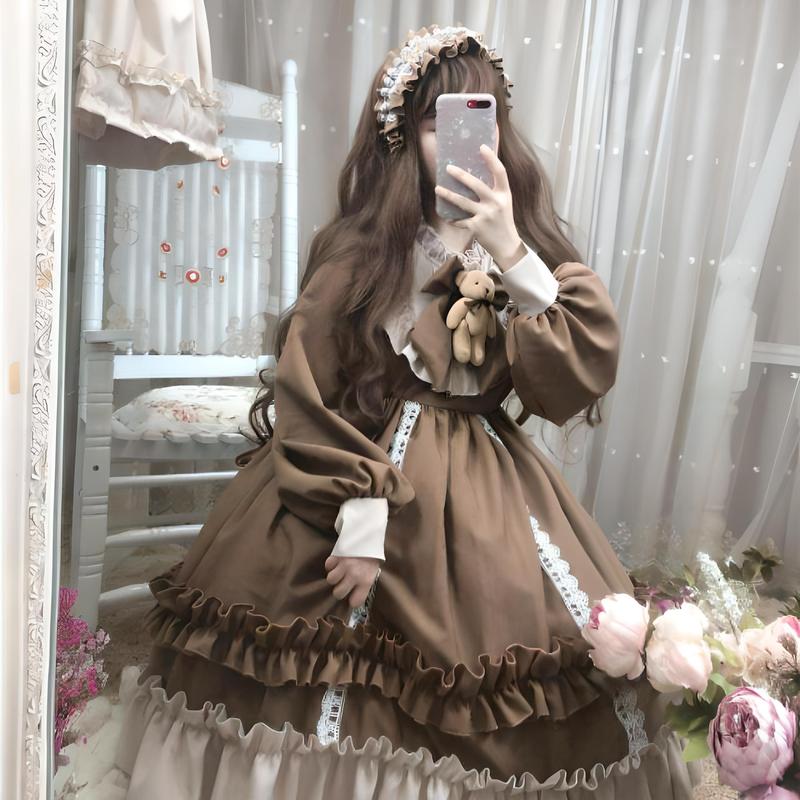 [HÀNG LOẠI 1 CÓ SẴN] Váy / Đầm Lolita Casual OP Nhật Bản - Tặng Cài Nơ Gấu, váy đầm công chúa,dự tiệc, tiểu thư, nàng thơ, sang chảnh 3