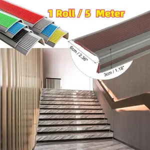 1Roll/5 Meter Lis Tangga Pengaman Anti Selip Type L 5cm KARET Step Nosing + Perekat 3M