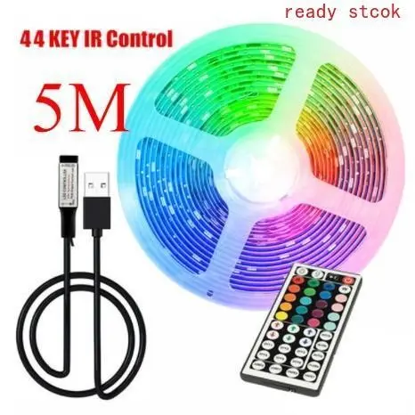 44key-LED Strip Lights  RGB Remote Control USB Neon Light Colorful TV Background Decoration for home Lighting   ready stock UL   T+O