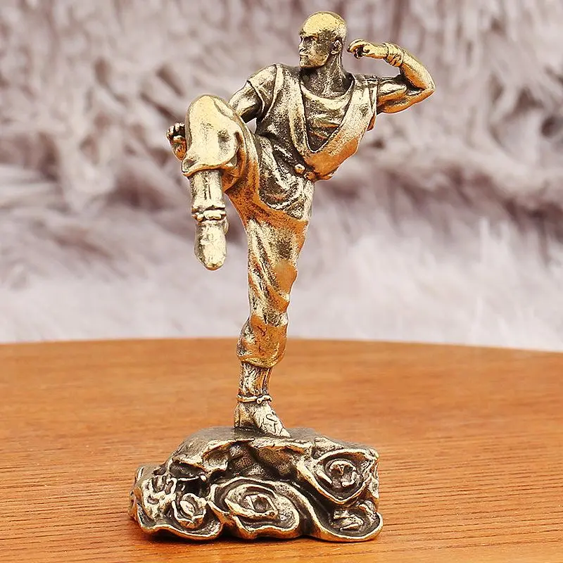 Vintage Bronze Monk Figurine, 1 Count Creative Desktop Copper Craft, Home Decor Ornament, Room Decor, Home Decor Supplies