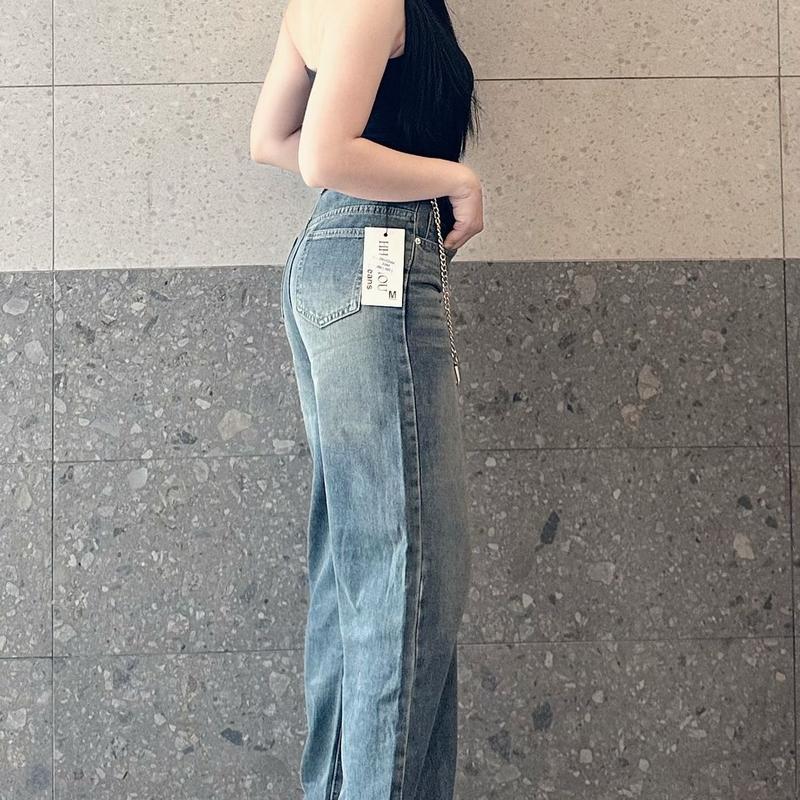 V.M-Quần Jeans Nữ Suông Trơn Màu Đậm Có Phủ Dơ (S-2XL) Vải QC Mềm có 2 chiều dài 103cm và 95cm VM3344 Women Pants | BigBuy360 - bigbuy360.vn