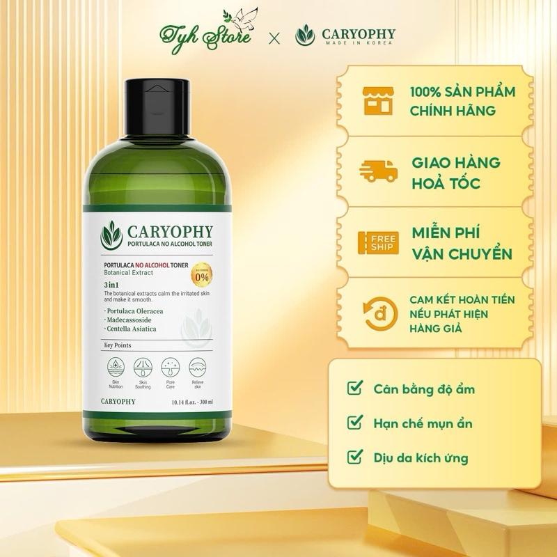 Toner Caryophy Portulaca 300ml - Nước hoa hồng Không Cồn