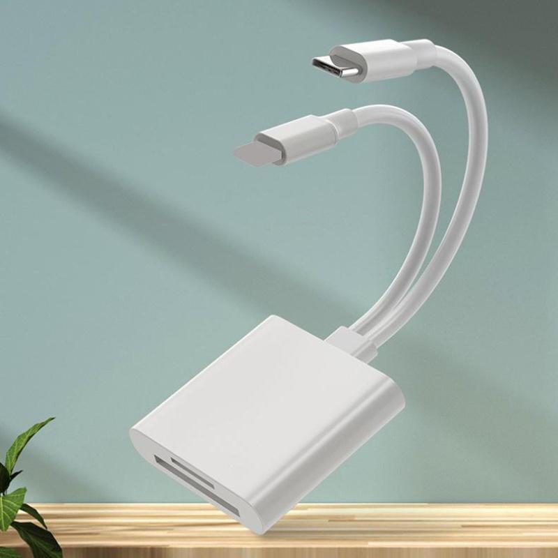 2 In 1 SD/TF Card Reader, Multifunctional Card Reader with Built-in ...