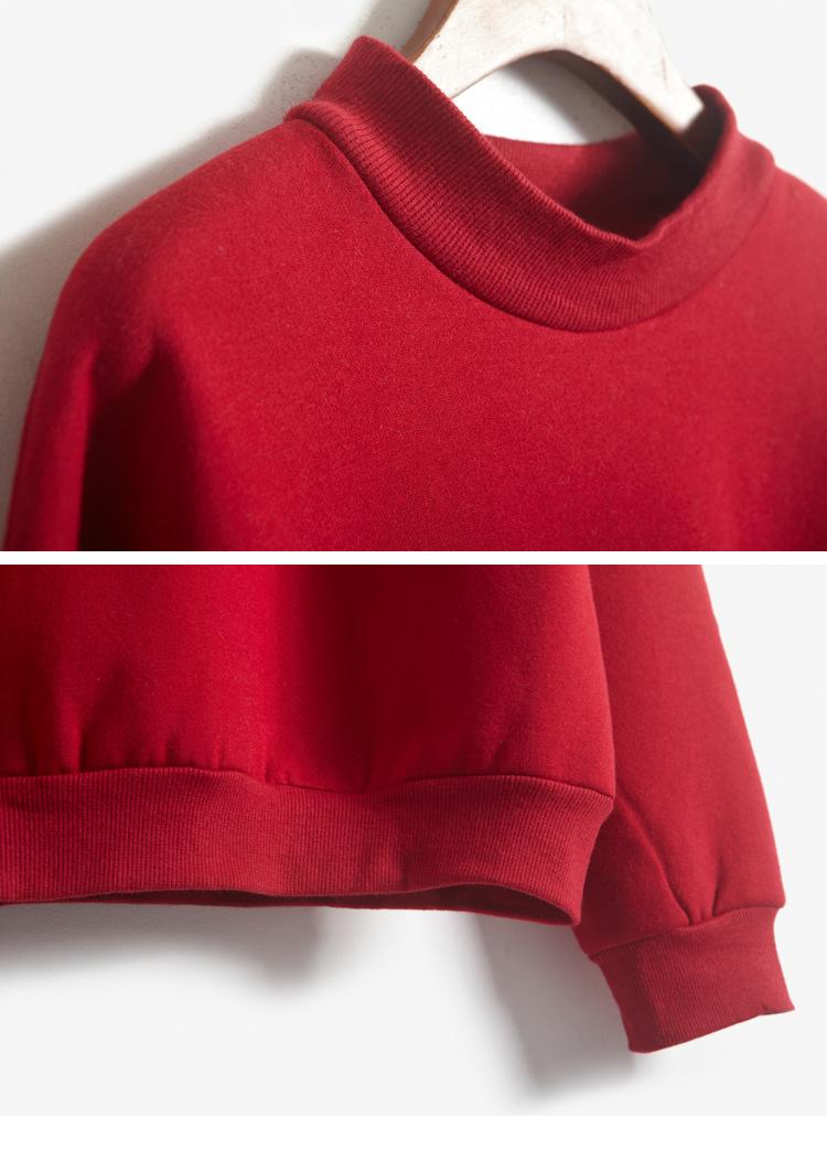Product Introduction of Korean solid color fleece hoodie women's autumn and winter new baseball jacket student coat small high neck loose thick hoodie 23