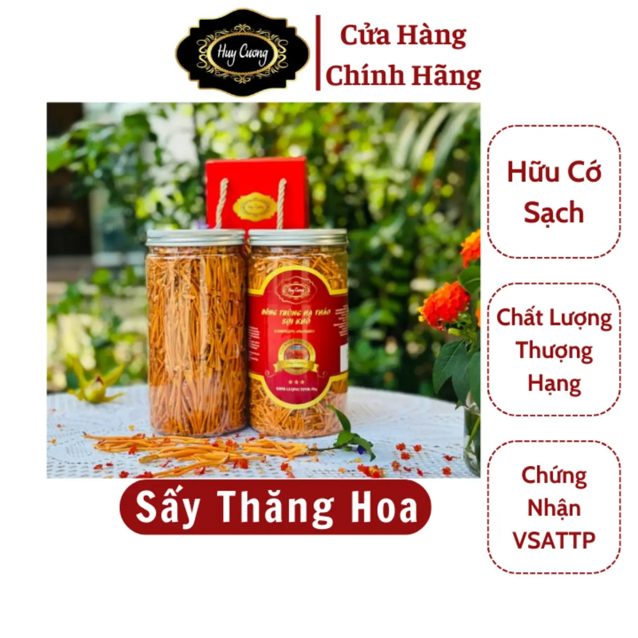 Đông trùng hạ thảo huy cương sấy thăng hoa hộp nhựa rối 50g