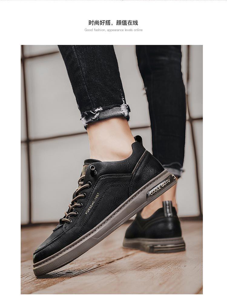 Product Introduction of 2025 Men's Shoes Spring and Autumn 2025 New Casual Leather Shoes Men's Small White Flat Shoes Teenagers Versatile Summer Sports White Shoes 16
