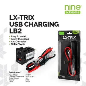 LX-TRIX Dual Port USB Charger Car & Volmeter 12-24V USB Type C Android Iphone Universal Mobil LB2 USB