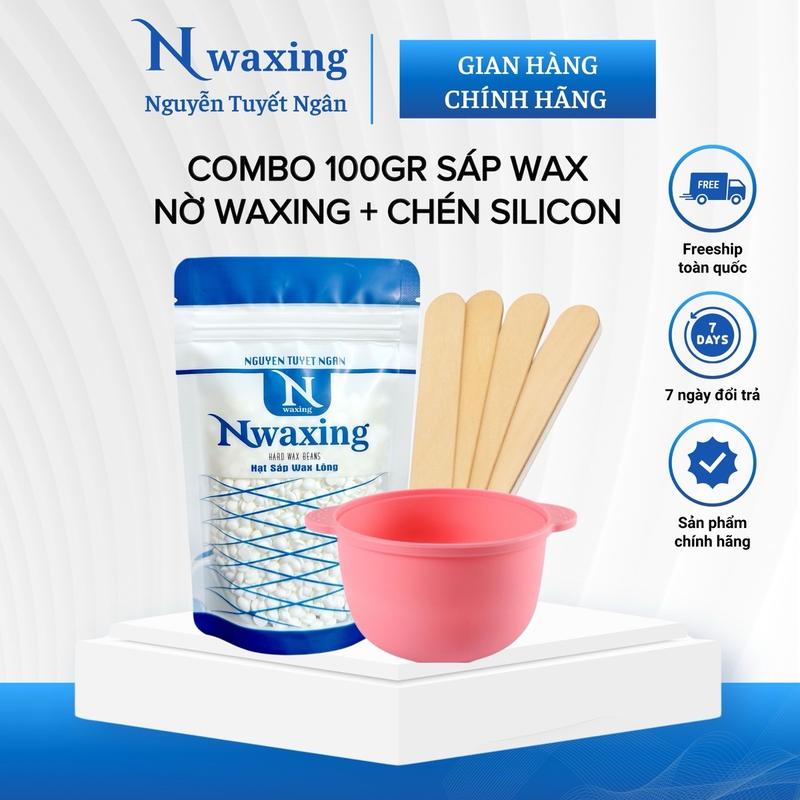 Combo wax râu, wax lông nách Chén nấu sáp Silicon + 100gr Sáp Coconut Hương Dừa