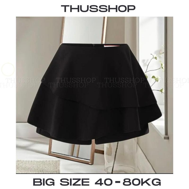 Quần Váy 2 Tầng Tiểu Thư Siêu Hack Dáng Váy Nữ BIGSIZE Chất Tuyết Mưa Mềm Không Nhăn Form Đẹp THUS866