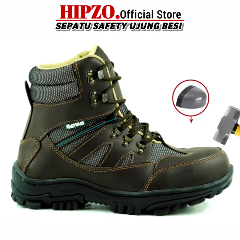 Sepatu Boots Safety Pria Ujung Besi Kerja Proyek Lapangan Original M50 0