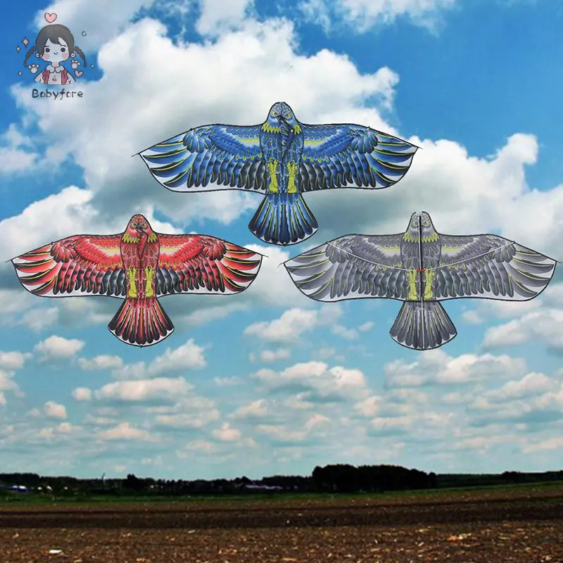 Kids 1.2m Flat Eagle Kite 100M Kite Line Children Flying Bird Kites Outdoor Toy