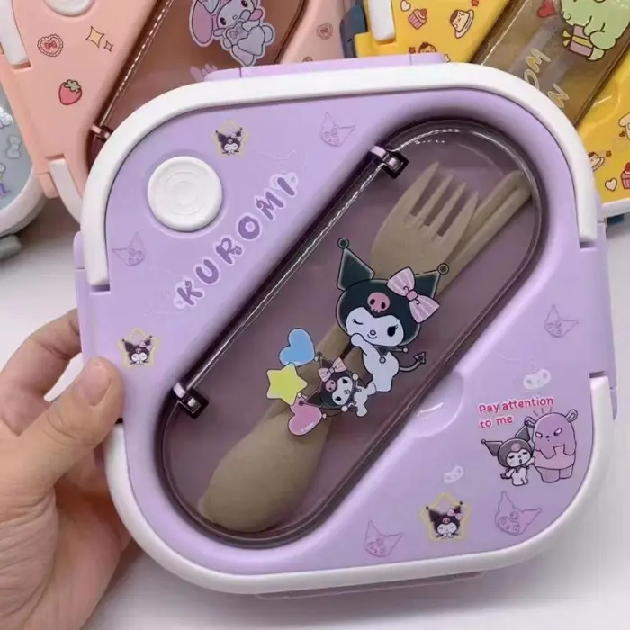 Viral! Kotak Makan Sekat Anak PP BPA Free Motif Kuromi Melody Cinnamoroll