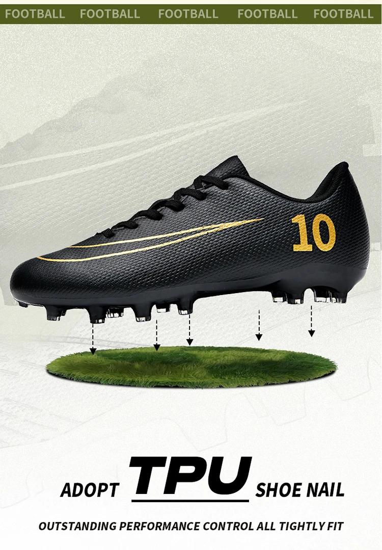 Product Introduction of Professional Men Football Shoes TF/FG Professional Boy Football Field Boots Society Cleats Soccer Shoes Fast Non Slip Sneaker 4