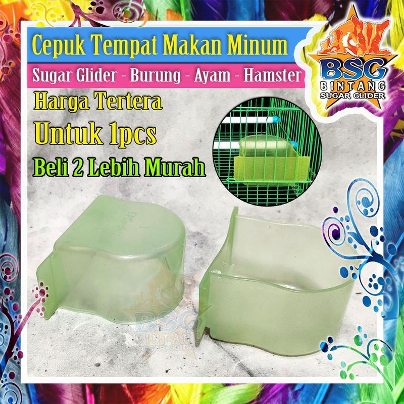 Tempat Makan Minum Hewan Kandang Kotak Umbaran Burung - Sugar Glider - Kelinci - Tupai - Hamster - Cepuk Fox 0