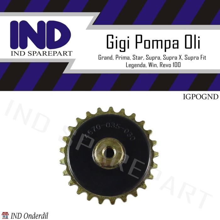 Gambar IND Onderdil Gigi/Gear Pompa Oli/Pump Oil Grand/Supra-X-Fit/Revo 100/Legenda/Win/Prima/Star/C 70 - Sesuai dengan gambar, Standar dari IND Onderdil Kota Bandung Tokopedia