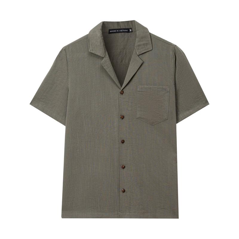 Áo sơ mi nam cổ vest cộc tay đũi mát nhẹ thấm hút mồ hôi nhanh