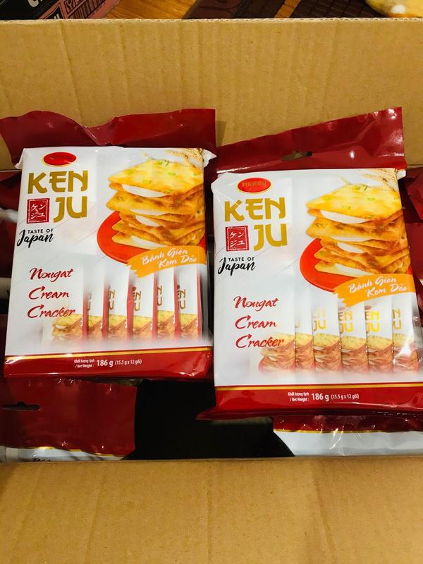Bánh Kenju quy hành kem dẻo túi 186g - Richy Group - Bánh cracker vị rau nhân kem dẻo - Ăn Vặt, Snack 5