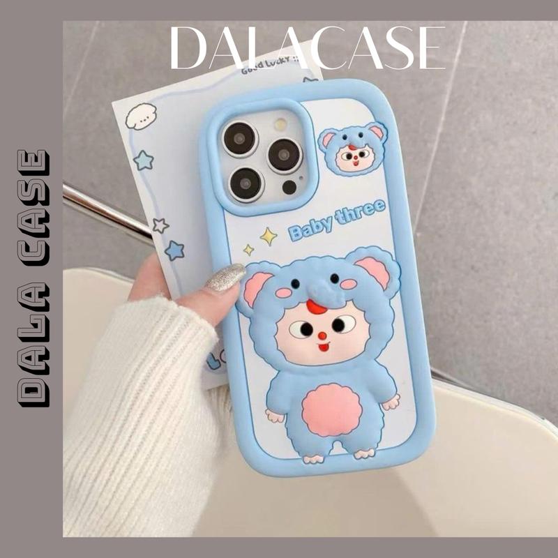 Ốp Lưng Su Silicon Bé Ba Baby Three Voi Xanh