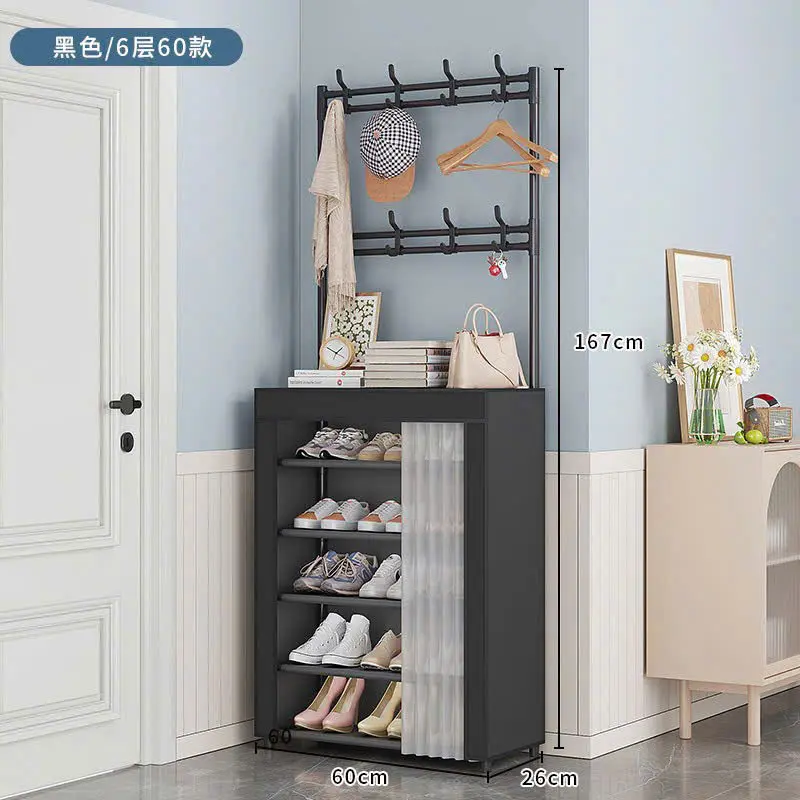 Kệ Để Giày Dép 6 Tầng Đa Năng Ykahouse Khung Kim Loại Kèm Rèm Chống Bụi Bẩn - Kitchen rak  ji ke  dung kedung  giay kệ  để kệ  6 treo  đồ Lắp Ráp kệ  để kệ  để kệ  để kệ  hàng kệ  sắt 6