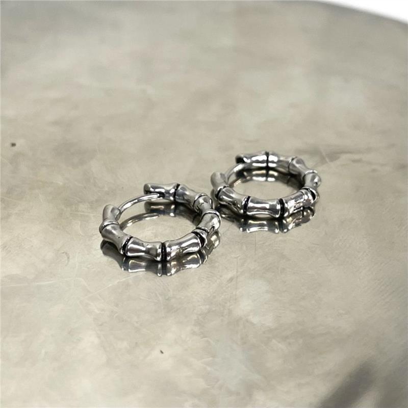 {KANA earring} Khuyên tai tròn kiểu chrome heart thép không gỉ 6