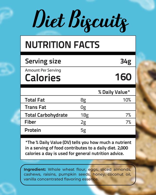 Bánh biscotti túi 250gram, bánh biscotti nguyên cám tốt cho sức khỏe, gym, yoga - Bánh ăn vặt dinh dưỡng OLABEN NUTRITION 6