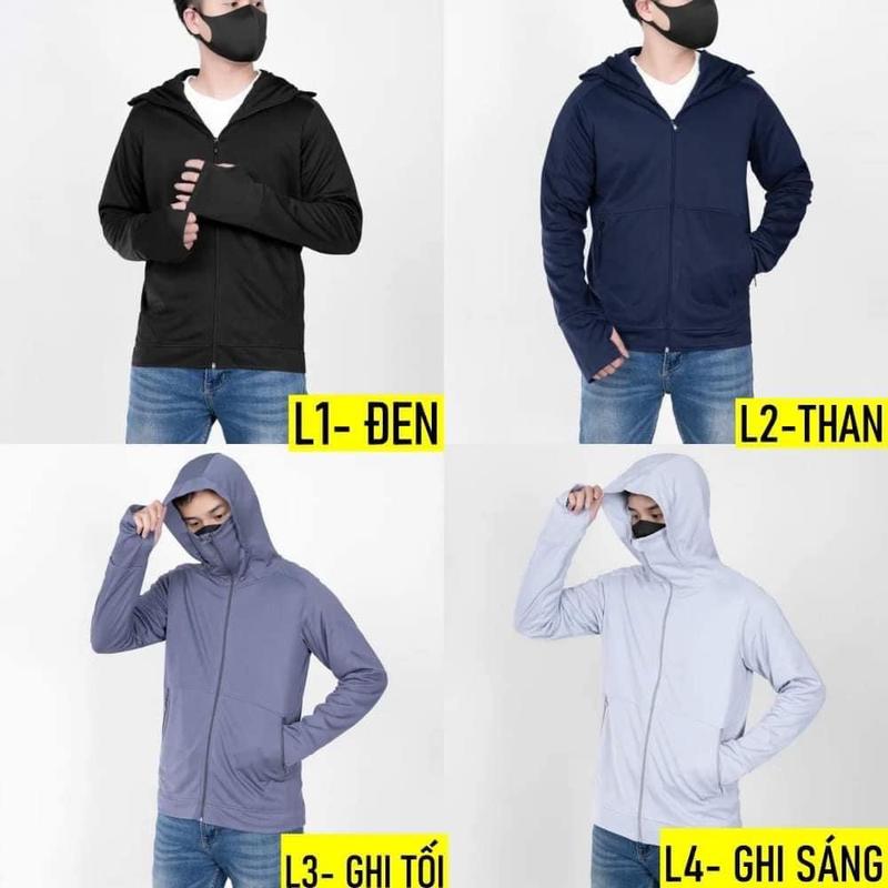 Áo khoác chống nắng nam nữ hàng 2 lớp có size từ 50-85 ký chất thun kim cương thông hơ 0