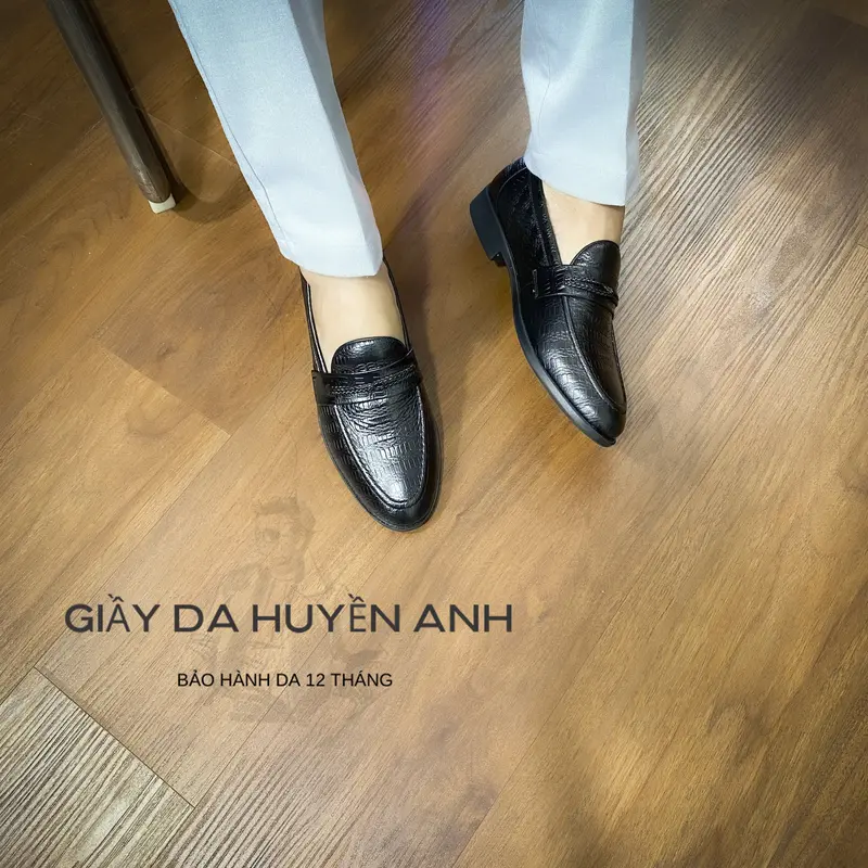 Giầy nam da bò vân sần bắp I Mã GHA006I Bảo hành 12 tháng I Mũi Tròn I Đế cao su I Shoes GiàY 1