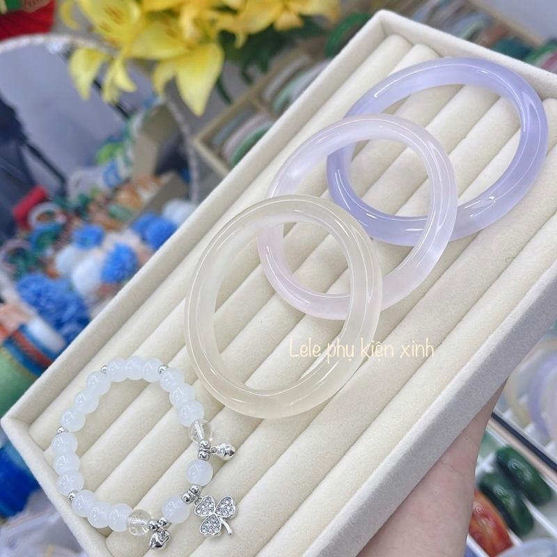 (bản 9mm) Vòng tay đá mắt mèo hàng trong nhẹ ,tặng hộp,màu sang chảnh