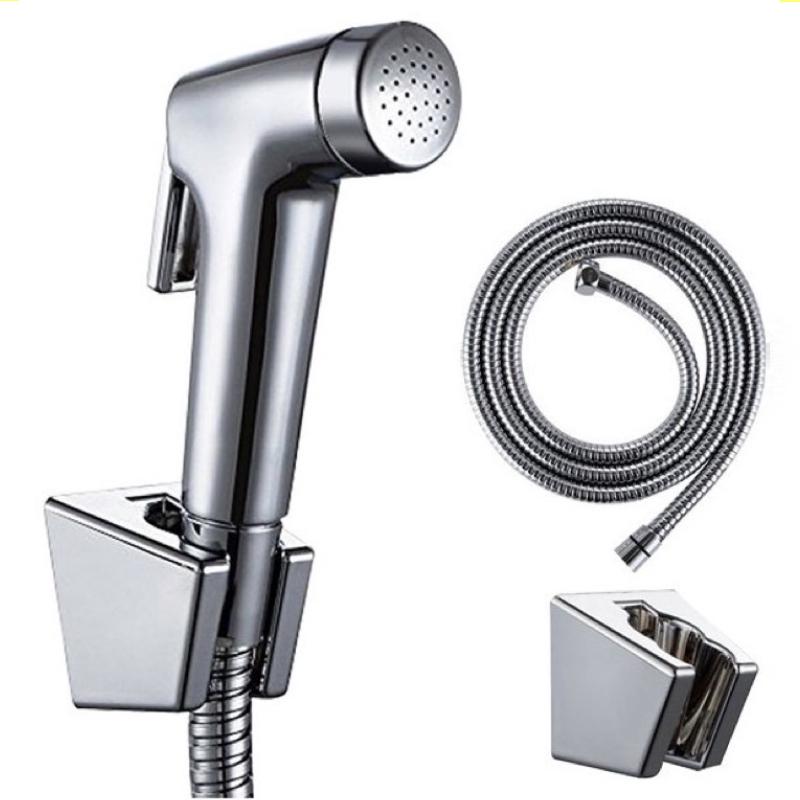 Vòi Xịt Vệ Sinh Tăng Áp nhựa mạ crom Cao Cấp Cho Bồn Cầu, Ống Dây Thép Không Gỉ Dài 1,2m 1