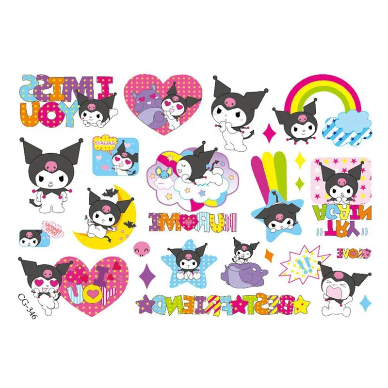 Miếng Dán Hình Xăm, My Melody Và Hello Kitty, Miếng Dán Chuyển Nước, S0N2 6