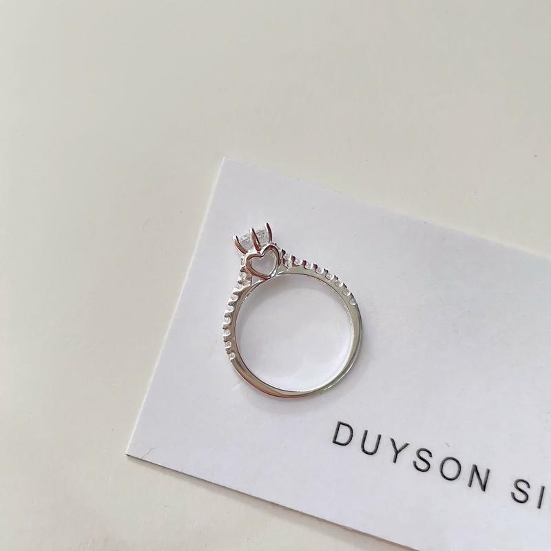  Nhẫn bạc nữ đính đá ổ cao hình trái tim nhẫn nữ bạc 925 đẹp sang trọng DUYSON SILVER  NKX3  