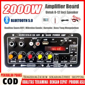 [Segera Dikirim]D10 D30 2000W Amplifier Part Board Audio 12V/24V/220V Bluetooth USB Radio Tf DIY Speaker Woofer Amplifier Board Tampilan Digital Power Amplifier Board Untuk 8-12 Inci Speaker Bluetooth 5.0 Karaoke Audio Bluetooth Usb Radio Player Subwoof