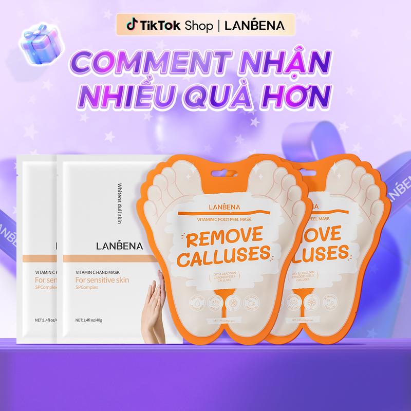 【LIVE LANBENA Mặt Nạ Tay Mặt Nạ Chân Vitamin C Hỗ Trợ Dưỡng Ẩm Hỗ Trợ Mềm Da Tay Dưỡng Da Tay Làm Đẹp Da 40g