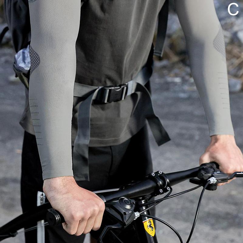 Product Introduction of 1pair Polyester Fibre Sports Arm Sleeve Summer Outdoor Cycling Ice Silk Sun Protection Sleeve Breathable 35