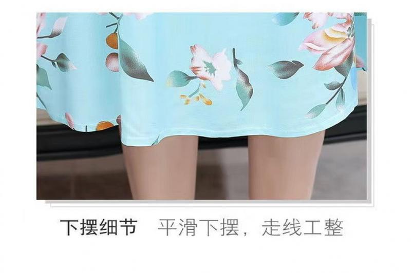 Product Introduction of Nightdress women's summer plus size sleeveless cotton silk mid-length artificial loose dress middle-aged elderly home pajamas 4