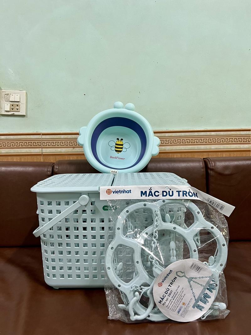 Product Introduction of Combo 3 món Làn đi sinh+ móc tròn+ chậu rửa mặt gấp gọn thương hiệu ABC Giỏ Rổ (MS:2605) 7