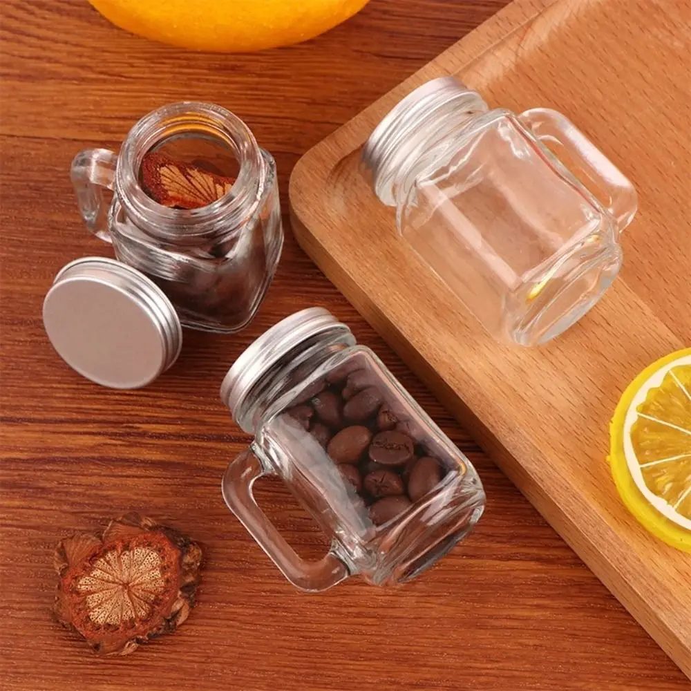 5Pcs Storage Tank 35ml Mini Mason Jar Portable Sub-Bottling Sealed Glass Bottle with Lid Cute Coffee Concentrate Bottle Coffee