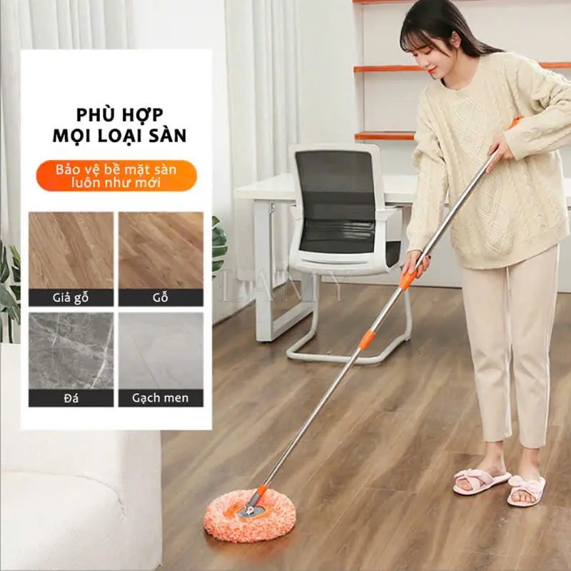 Chổi Lau Trần Nhà, Cây Quét Trần Nhà Hình Hoa Hướng Dương Xoay 180 Độ Cán Inox 304 2Bshop 3
