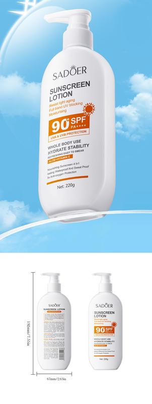 Product Introduction of Sunscreen Anti-Light Old Repair Refreshing UV Protection Sunscreen Lotion Spf90 19