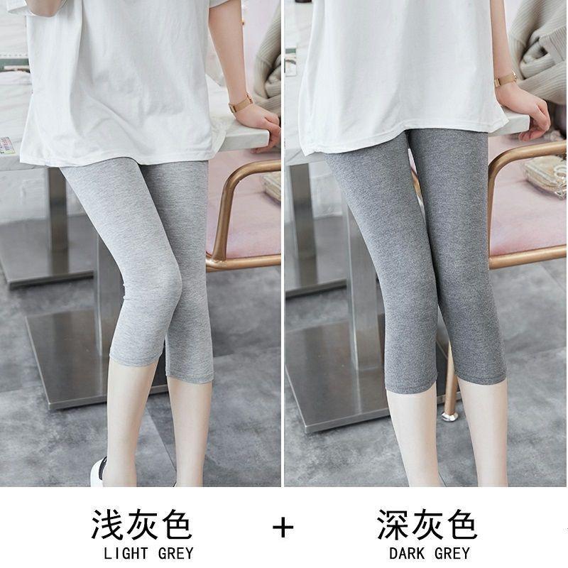 Quần lửng nữ, quần legging mỏng mùa hè, dáng ôm, 7 / 8 quần cotton, co giãn, Ngoại Cỡ, được thu thập bởi 3732 người 3