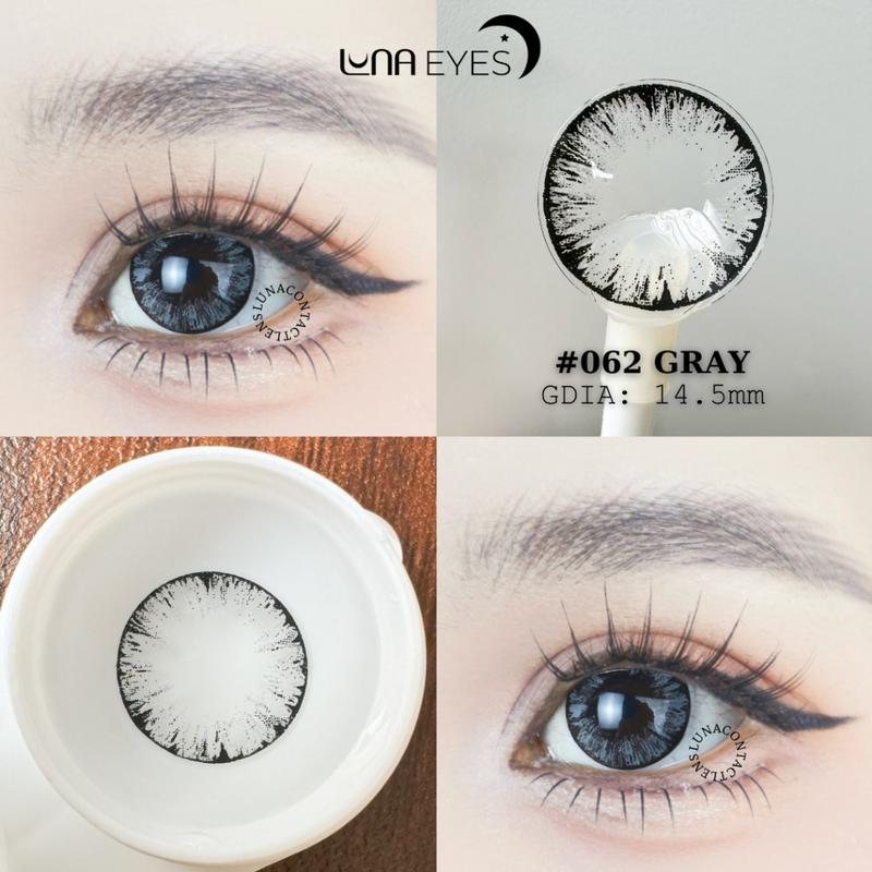[1 year] Kính áp tròng LUNA EYES 062 GRAY - Lens size to hsd 1 năm