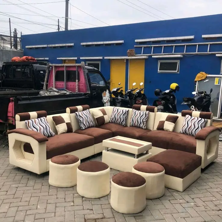 Sofa Eksklusif Sudut Jumbo U + Puff Davinci Minimalis + Meja (Promo Harga) 0