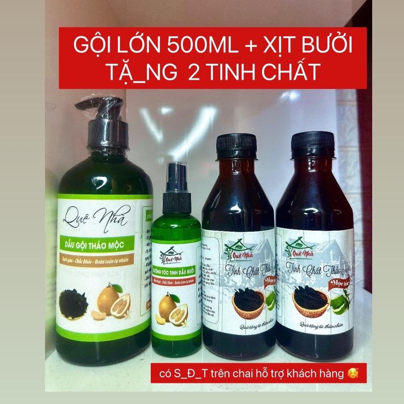 Combo Dầu Gội & Xịt Bưởi 100ml Tăng Khối & Dưỡng Tóc - Gội Đầu Nữ