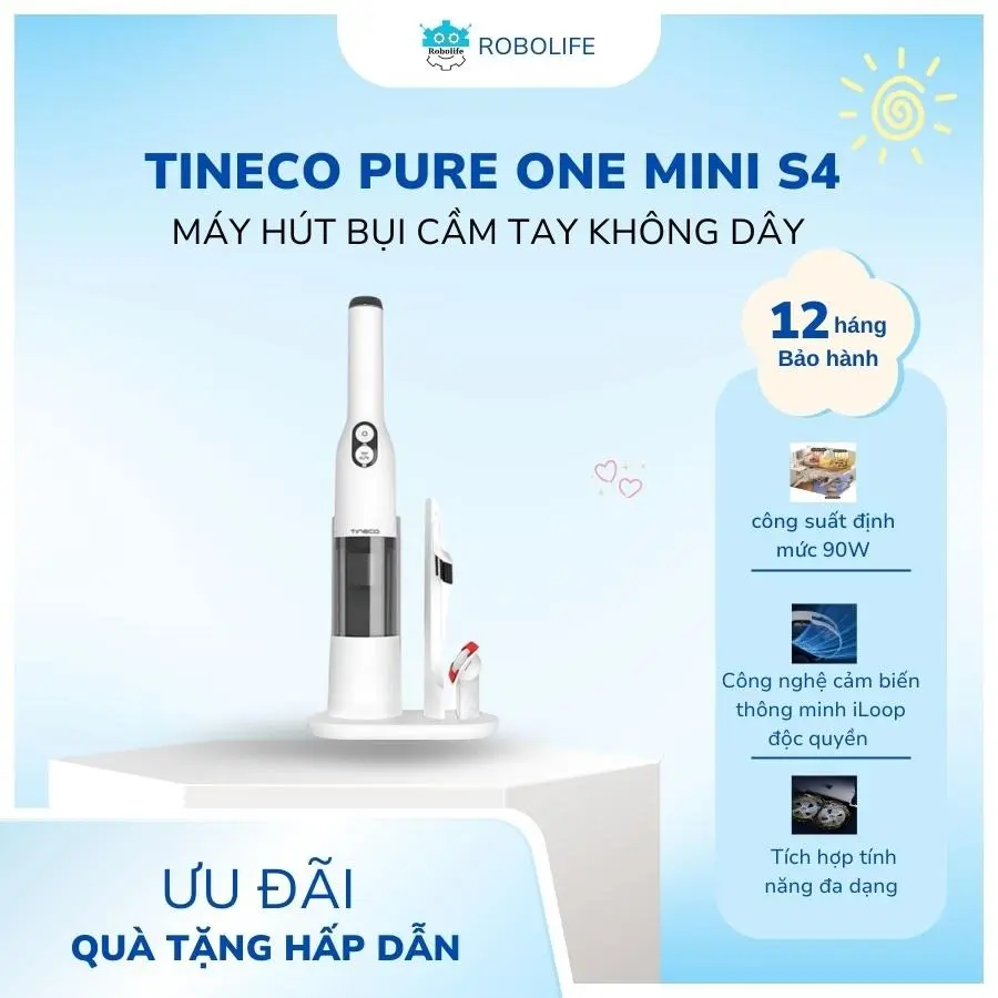 Máy hút bụi cầm tay Tineco Pure One Mini S4 - Thiết kế nhỏ gọn, tiện lợi