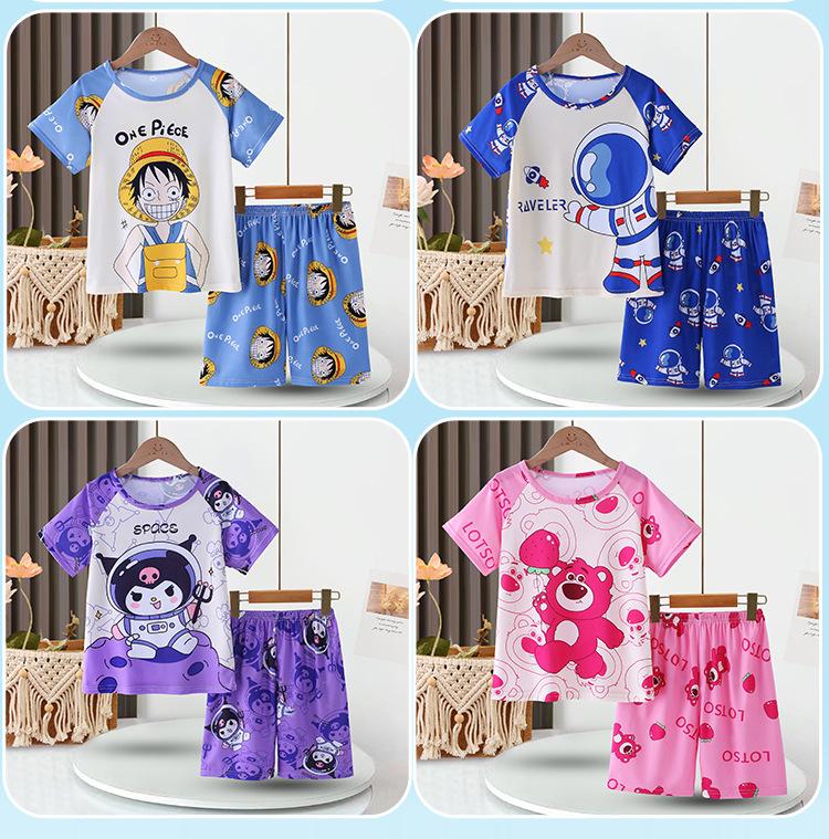 Product Introduction of Bộ Đồ Ngủ Mùa Hè Cho Bé Gái, ngắn Tay Và Quần Đùi, Chất Liệu Mỏng, Thích Hợp Cho Trẻ Em, Cho Bé Gái Và Bé Trai, Bộ Đồ Mặc Nhà Dễ Thương 2
