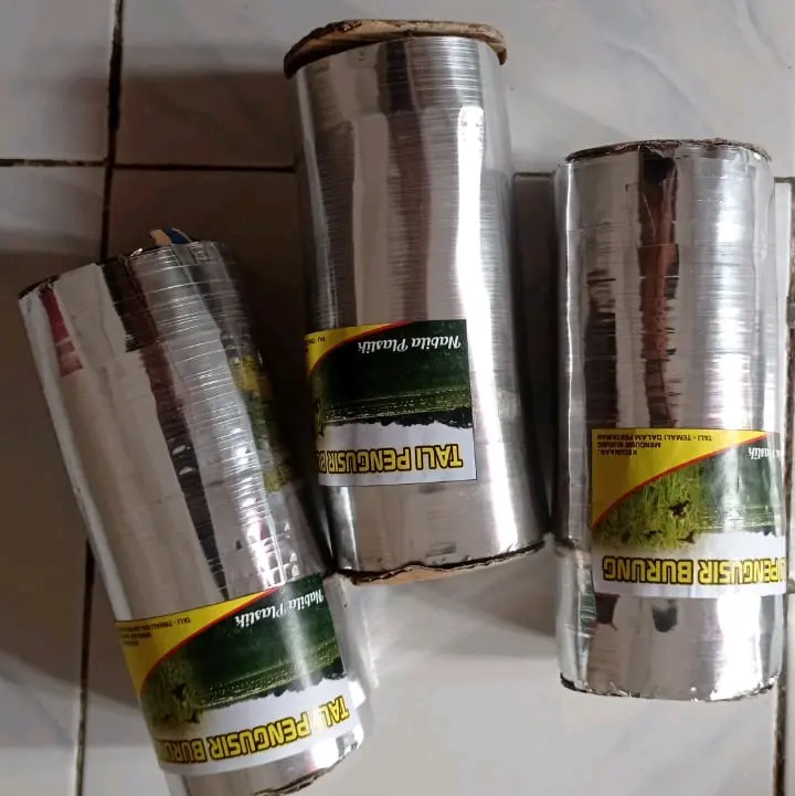 Tali Perak Silver 2 Sisi Pengusir Burung Pipit Disawah Paket Pergulung Berat 960 gr 3