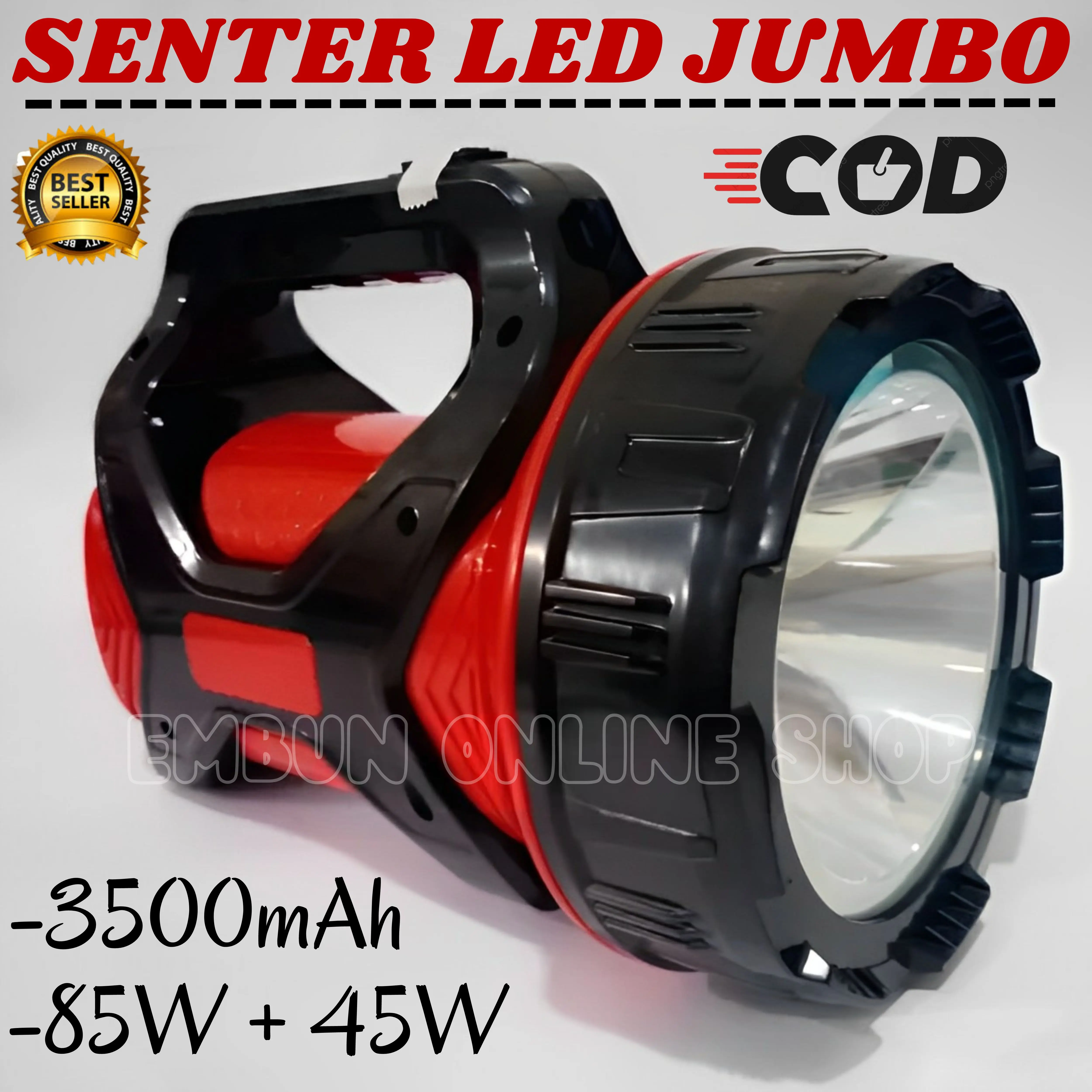 Senter LED Super Jumbo Orenchi OT-8545 Senter JUMBO 85Watt + 45 Watt ...