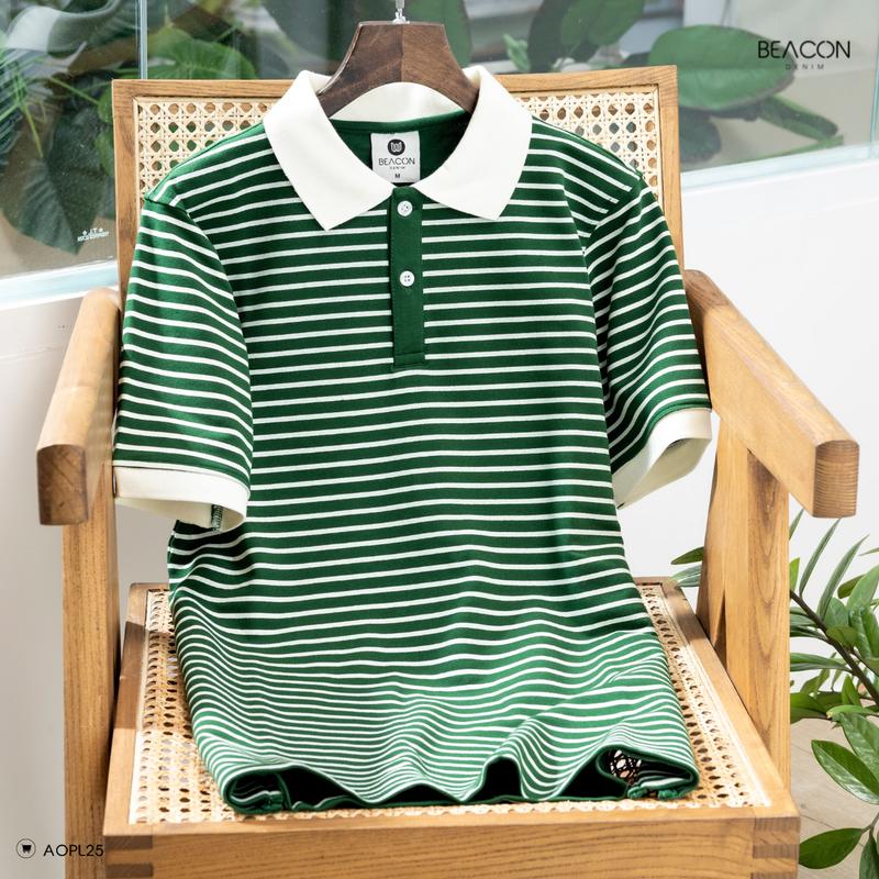 Product Introduction of Áo Polo Nam Mẫu Phối Sọc Ngang BỜM SHOP (Beacon Denim cũ) Chất Cotton Pha Poly Mã AOPL25 Menswear Top 34